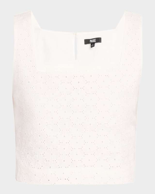 Aelita Cropped Eyelet Top